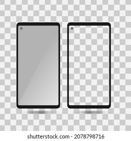 Cell phone and Transparent phone simple clip art vector illustration