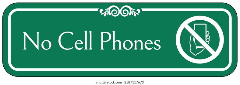 Cell phone use prohibited sign
