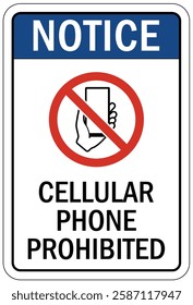 Cell phone use prohibited sign