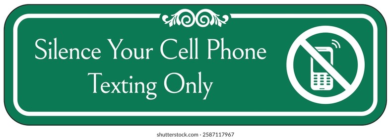 Cell phone use prohibited sign