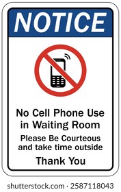 Cell phone use prohibited sign