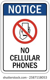 Cell phone use prohibited sign