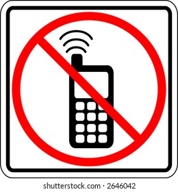 cell phone use prohibited sign