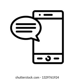 Cell phone vector, Electronic device line style icon editable stroke