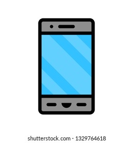 Cell phone vector, Electronic device filled style icon editable stroke