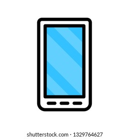 Cell phone vector, Electronic device filled style icon editable stroke