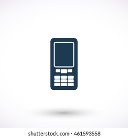 Cell phone vector icon. Graphic symbol for web design, logo. Isolated sign on a white background.