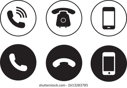 Cell phone vector icon, Cell phone icons for web design, Call sign and symbol. telephone symbol, Telephone and handphone symbol illustration

