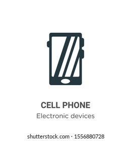 Cell phone vector icon on white background. Flat vector cell phone icon symbol sign from modern electronic devices collection for mobile concept and web apps design.