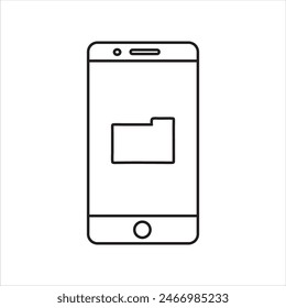 cell phone vector icon on white background with file icon