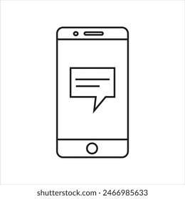 Handy-Vektorgrafik-Symbol auf weißem Hintergrund mit Nachricht-Symbol