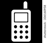 Cell Phone vector icon. Style is flat symbol, white color, rounded angles, black background.
