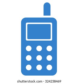 Cell Phone vector icon. Style is flat symbol, cobalt color, rounded angles, white background.
