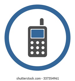 Cell Phone vector icon. Style is bicolor flat rounded symbol, cobalt and gray colors, rounded angles, white background.