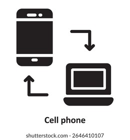 Cell phone Vector Icon which can easily modify or edit
