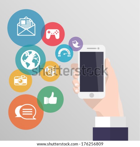 Cell phone. Vector illustration. 