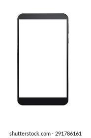 Cell phone with white background.