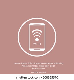 cell phone wifi vector icon