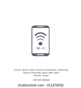 cell phone wifi vector icon