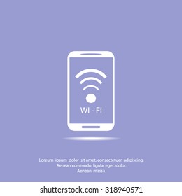 cell phone wifi vector icon