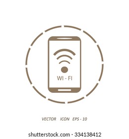 cell phone wifi vector icon