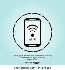 cell phone wifi vector icon