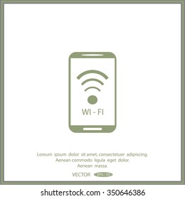 cell phone wifi vector icon