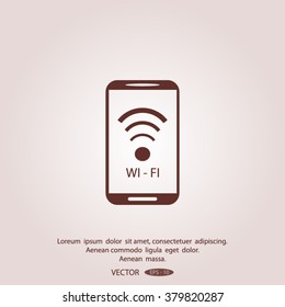 cell phone wifi vector icon