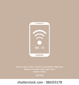 cell phone wifi vector icon