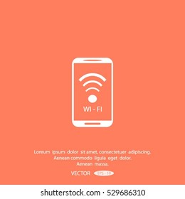 cell phone wifi vector icon