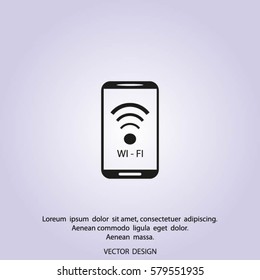 cell phone wifi vector icon