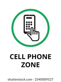 Cell Phone Zone Sign For Mobile Device Area Design