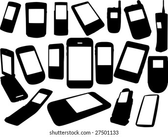 Cell phones silhouettes