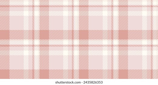 Vector de tela a cuadros de la célula sin fisuras, verificación de tela realista. Textura de fondo de tartán de libro de recortes en color claro y marfil.