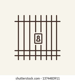 Cell for prisoners line icon. Jail, prison, detention. Justice concept. Vector illustration can be used for topics like law, crime, zoo