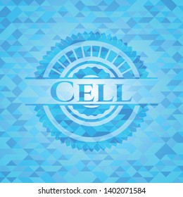 Cell realistic light blue mosaic emblem