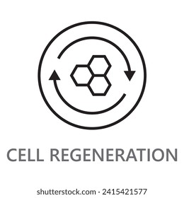 cell regeneration. skin care icon. cleaning and cleansing line icon vector illustration.