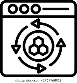 Cell Reprogramming Line Icon and Vector
