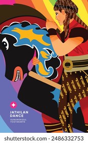 Cell shaded detailed hand drawn illustration of Indonesian Yogyakarta traditional Dancer