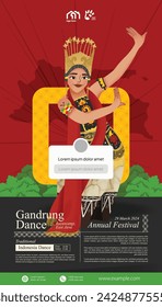 Cell shaded Illustration of Indonesian culture Gandrung dance Banyuwangi