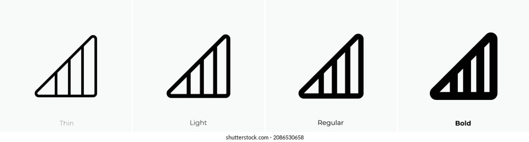 cell signal full icon. Thin, Light Regular And Bold style design isolated on white background