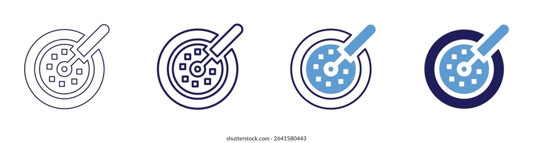 Cell signaling icon in 4 different styles. Thin Line, Line, Bold Line, Duotone. Duotone style. Editable stroke.