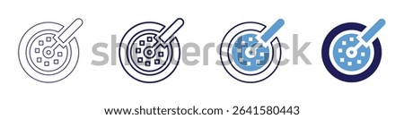 Cell signaling icon in 4 different styles. Thin Line, Line, Bold Line, Duotone. Duotone style. Editable stroke.