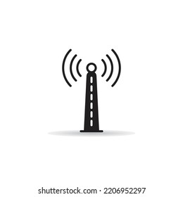 icono de torre de sitio de celda en fondo blanco