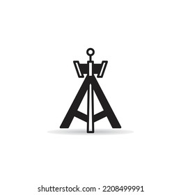 Cell Site Tower Icon On White Background