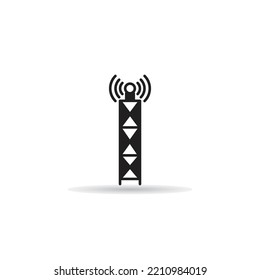 Cell Site Tower Icon On White Background