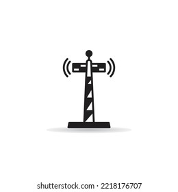 Cell Site Tower Icon On White Background