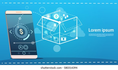 Cell Smart Phone Brainstorming Briefing Idea Creative Concept Business Banner Vector Illustration