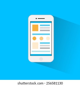 cell smart phone icon flat design vector illustration