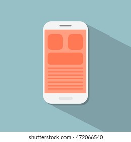 Cell Smart Phone Icon Flat Design Vector Illustration